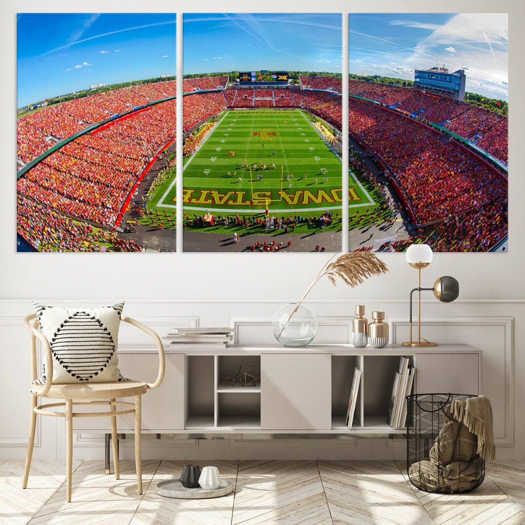 Iowa State University Cyclones Football Team Print - Ames Jack Trice Stadium Wall Art Canvas Print