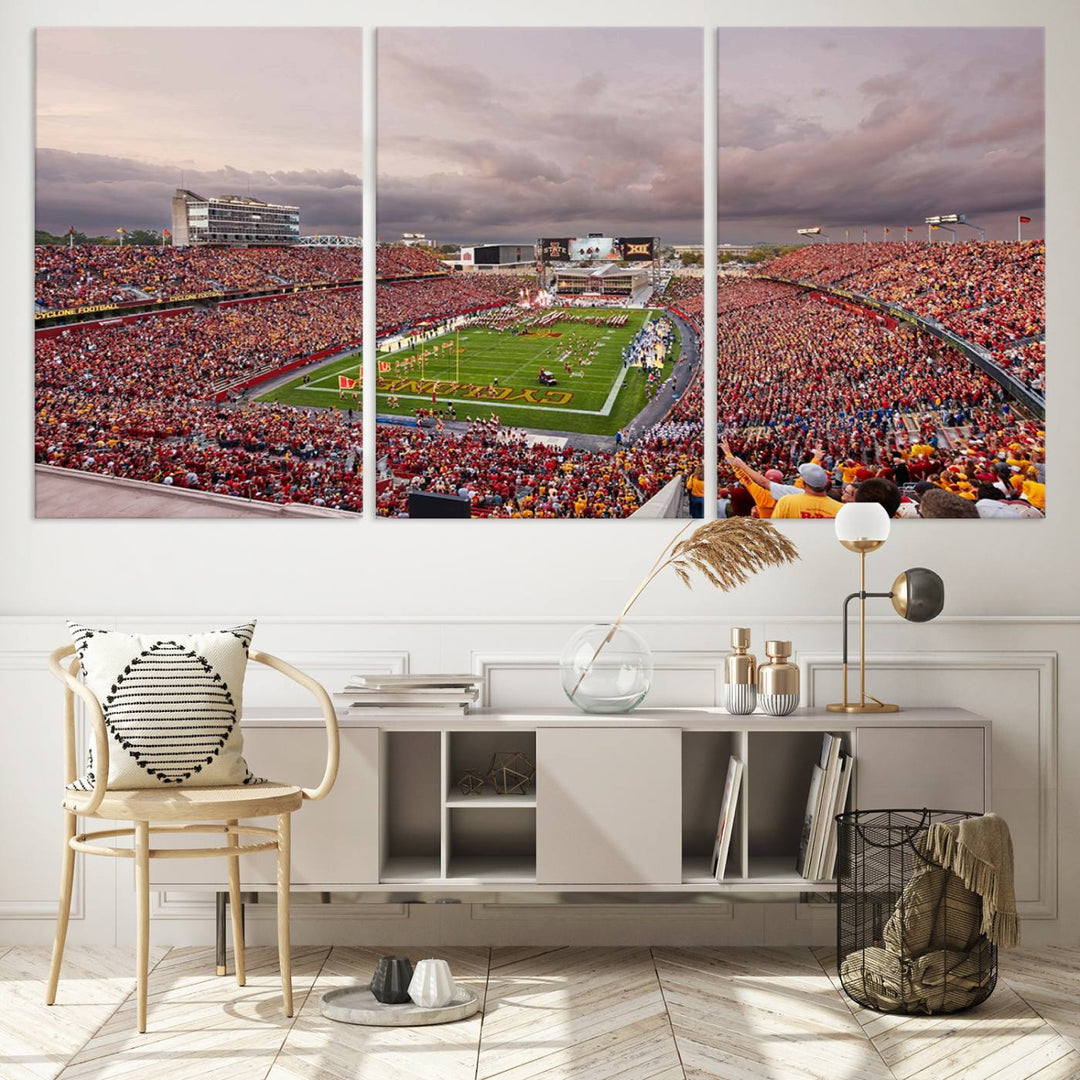 Iowa State University Cyclones Football Team Print - Ames Jack Trice Stadium Wall Art Canvas Print