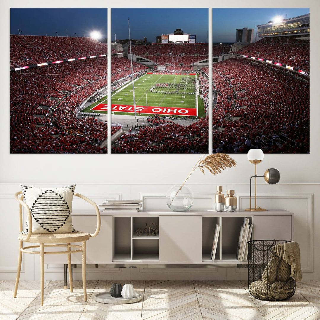 Ohio State University Buckeyes Football Team Print - Columbus Ohio Stadium Wall Art Canvas Print