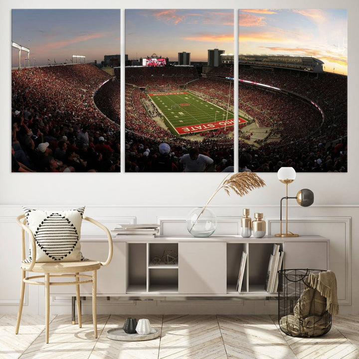 Ohio State University Buckeyes Football Team Print - Columbus Ohio Stadium Wall Art Canvas Print