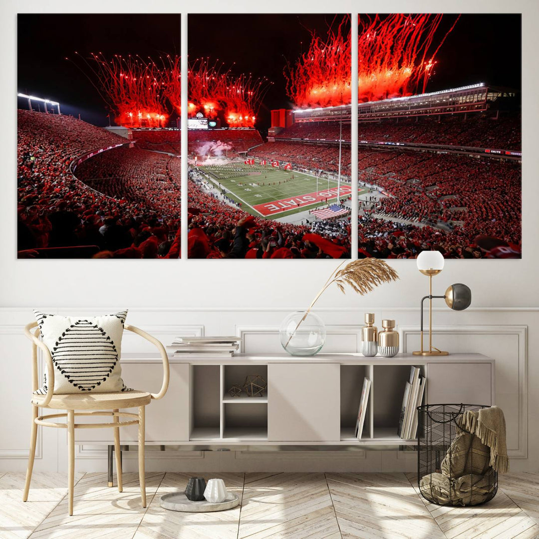 Ohio State University Buckeyes Football Team Print - Columbus Ohio Stadium Wall Art Canvas Print