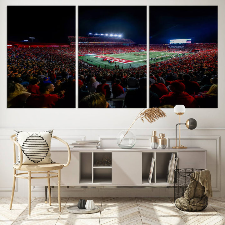 Rutgers Scarlet Knights Football Team Print - SHI Stadium, Piscataway Wall Art Canvas Print