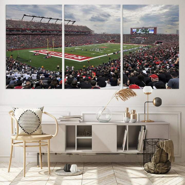 Rutgers Scarlet Knights Football Team Print - SHI Stadium, Piscataway Wall Art Canvas Print