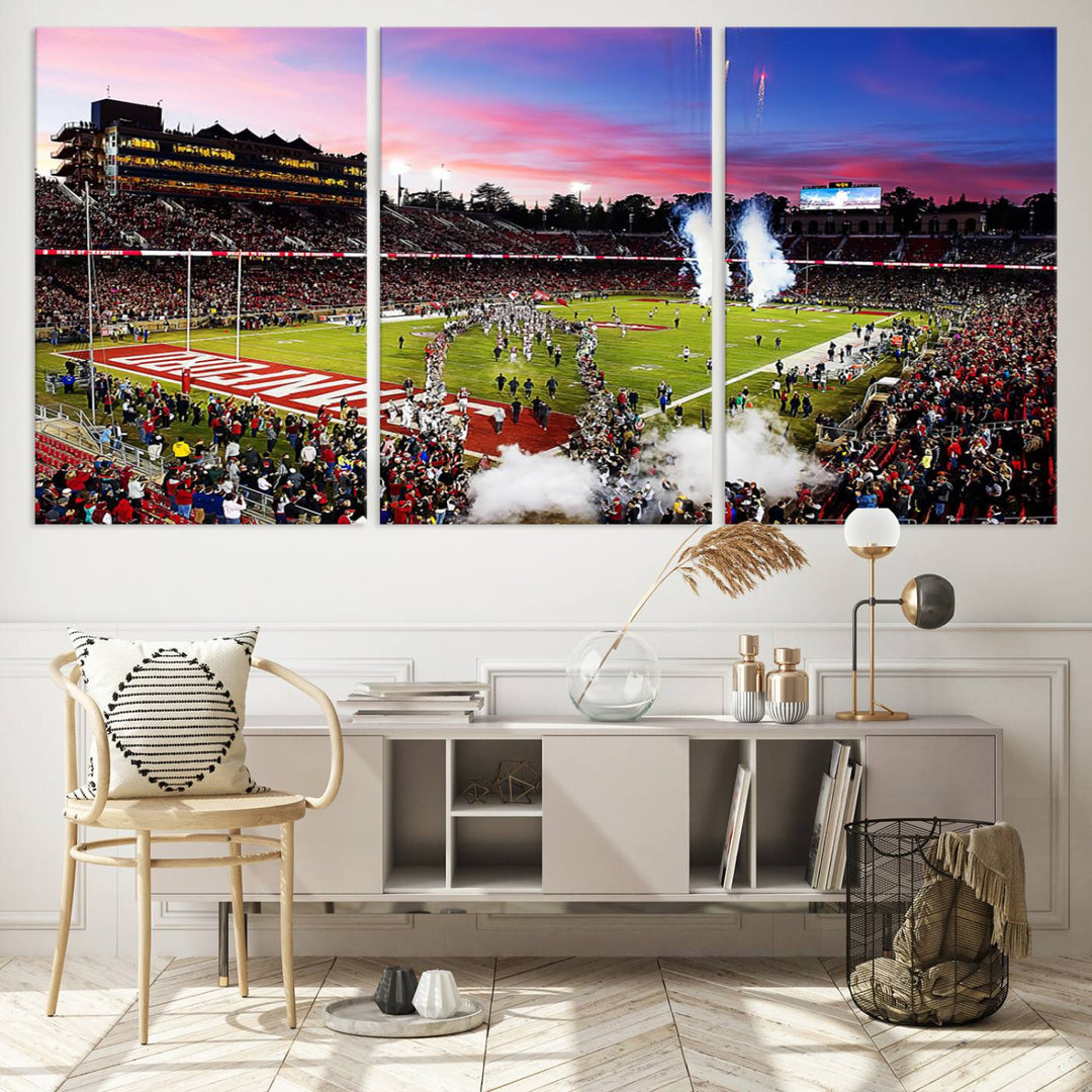 Stanford University Cardinal Football Team Print - Stanford Stadium Wall Art Canvas Print