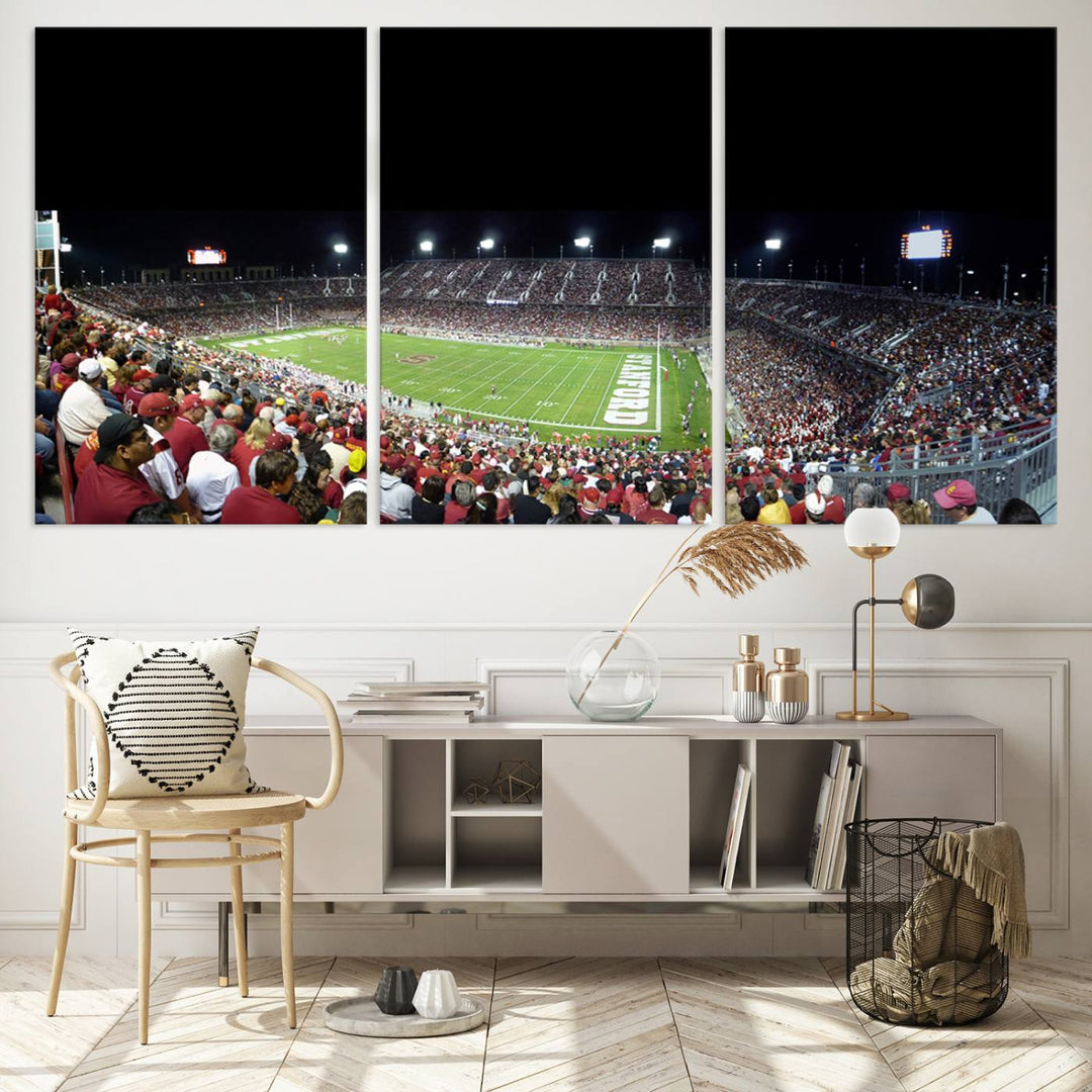 Stanford University Cardinal Football Team Print - Stanford Stadium Wall Art Canvas Print