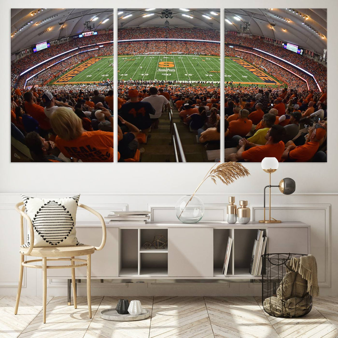 Syracuse University Orange Football Team Print - Syracuse JMA Wireless Dome Wall Art Canvas Print