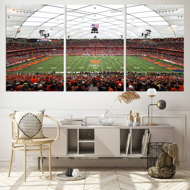 Syracuse University Orange Football Team Print - Syracuse JMA Wireless Dome Wall Art Canvas Print.