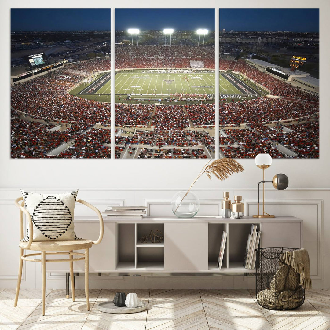 Texas Tech Red Raiders Football Team Print - Lubbock Jones AT&T Stadium Wall Art Canvas Print