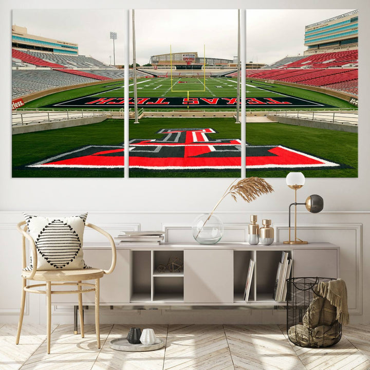 Texas Tech Red Raiders Football Team Print - Lubbock Jones AT&T Stadium Wall Art Canvas Print