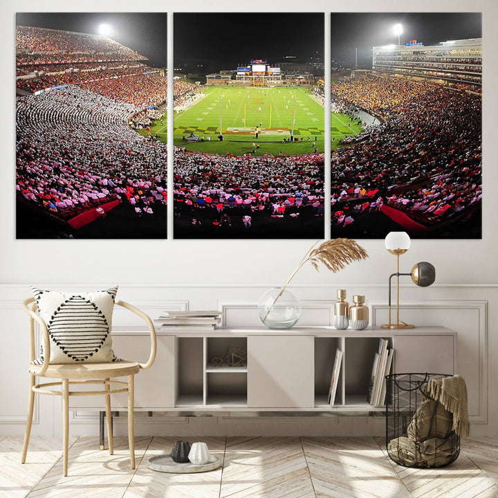 University of Maryland Terrapins Football Team Print - College Park SECU Stadium Wall Art Canvas Print