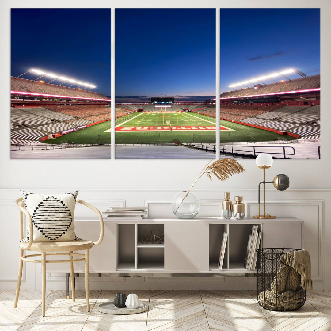 Rutgers Scarlet Knights Football Team Print - Piscataway SHI Stadium Wall Art Canvas Print