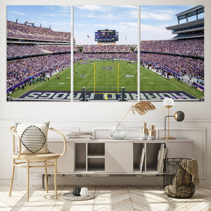 TCU Horned Frogs Football Team Print - Fort Worth Amon G. Carter Stadium Wall Art Canvas Print.t