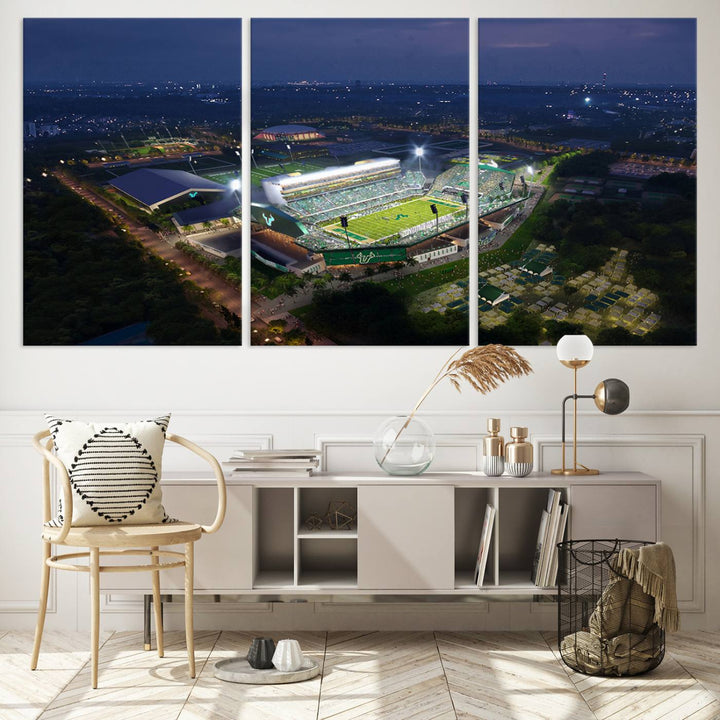 The University of South Florida Bulls Football Team Print - Tampa USF Football Stadium Wall Art Canvas Print