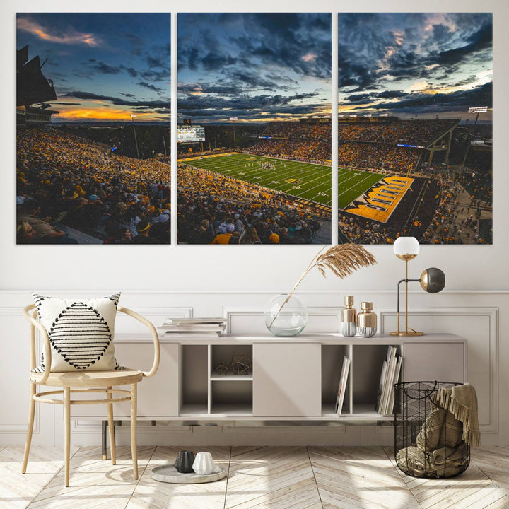 University of Wyoming Cowboys Football Team Print - Laramie War Memorial Stadium Wall Art Canvas Print