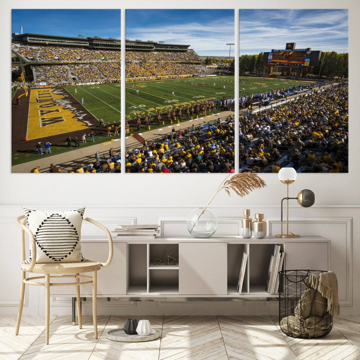 University of Wyoming Cowboys Football Team Print - Laramie Jonah Field at War Memorial Stadium Wall Art Canvas Print