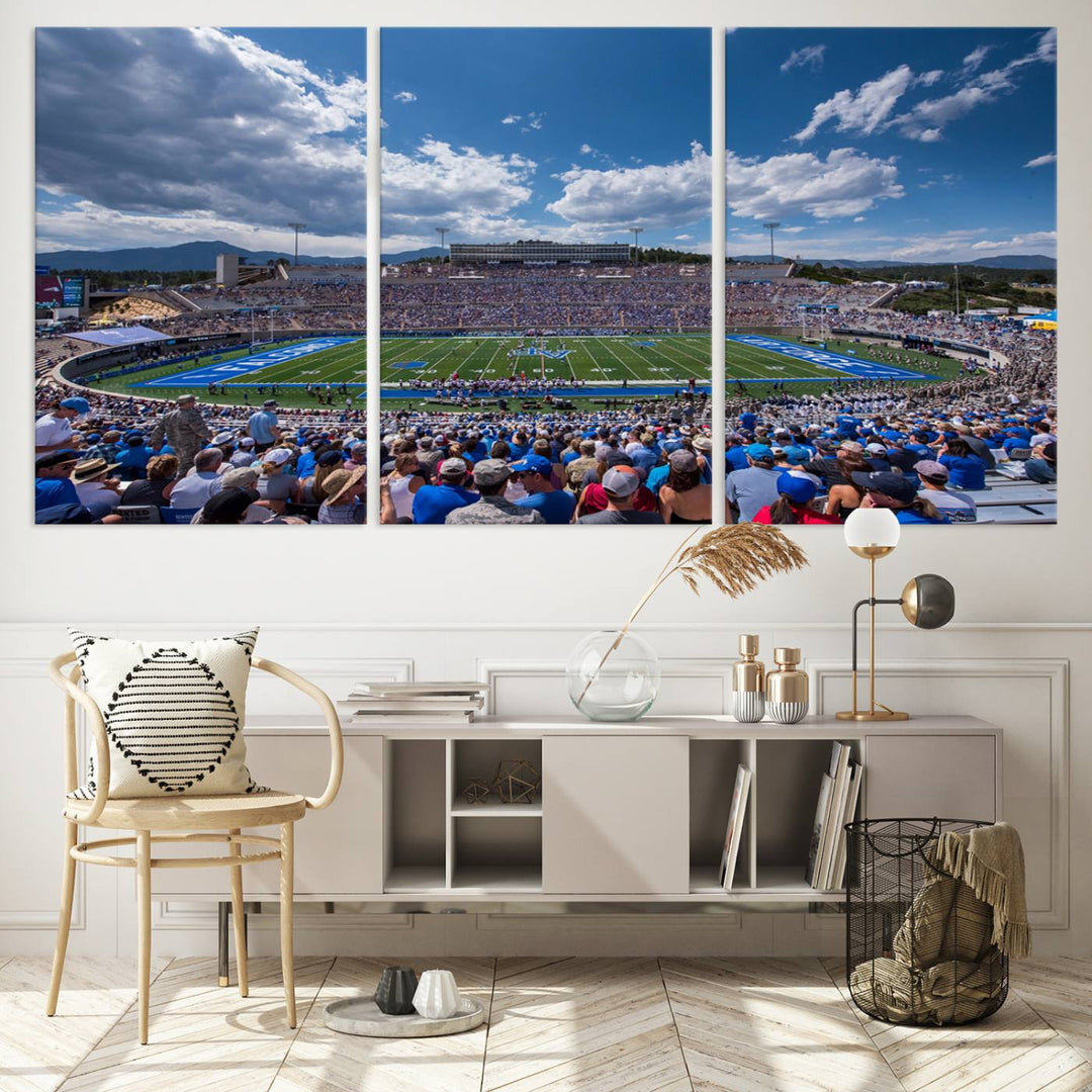 Air Force Falcons Football Team Print - Colorado Springs Falcon Stadium Wall Art Canvas Print