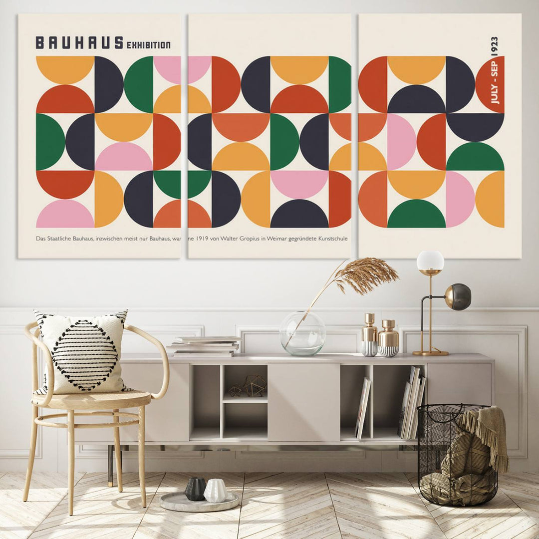 Bauhaus Exhibition 1923 Poster | Geometric Abstract Wall Art | Ready to Hang | Retro Art Print for Modern and Mid-Century Home Decor