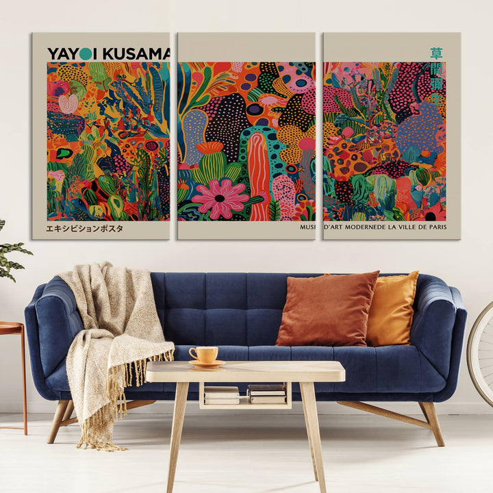 Framed Yayoi Kusama 1986 Wall Art Print adds contemporary style.