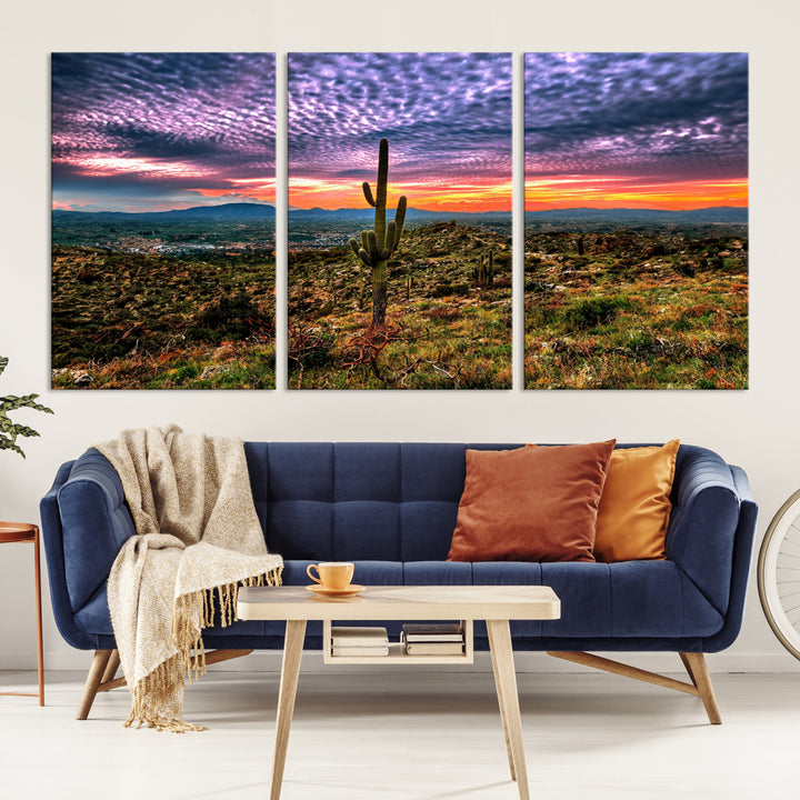 Arizona Desert Sunset Wall Art Canvas Print, Phoenix Wall Art Print