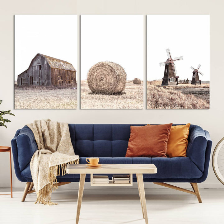 Farm Prints Set, Set of 3 Farmhouse Wall Art, Country House Decor, Barn Print, Wheat Print, Farmhouse Wall Art, Gallery Wall Art, Farm Print