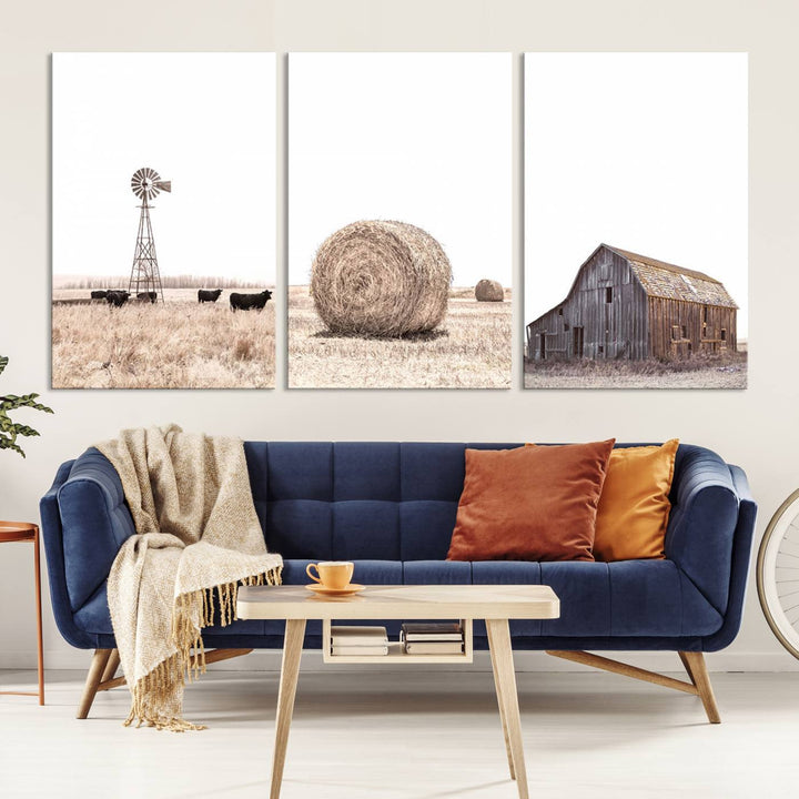 Farm Prints Set, Set of 6 Farmhouse Wall Art, Country House Decor, Barn Print, Wheat Print, Farmhouse Wall Art, Gallery Wall Art, Farm Print