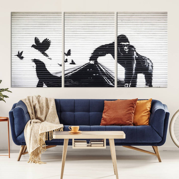 Banksy London Zoo Graffiti Wall Art Canvas Print