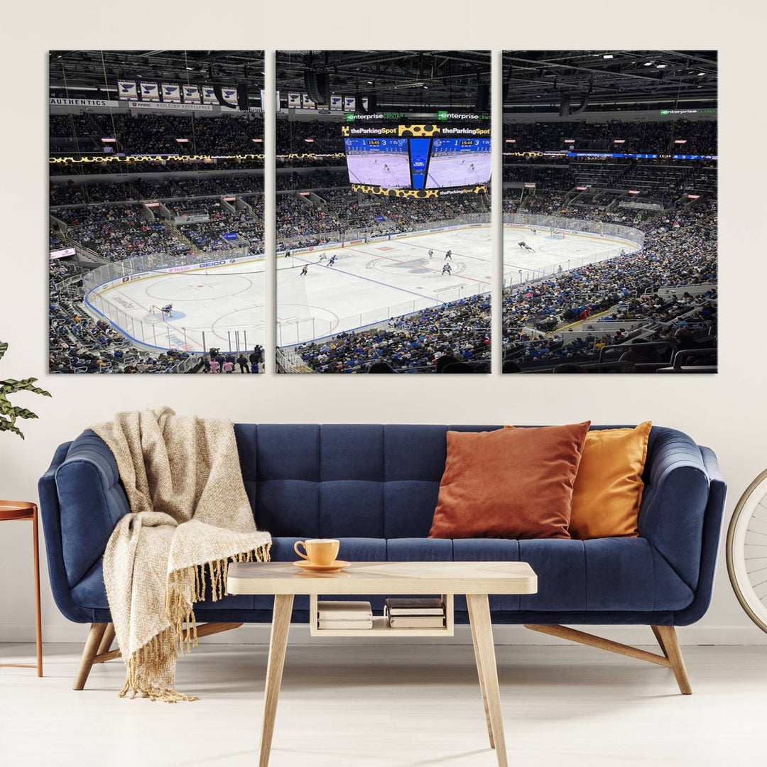 Enterprise Center Missouri St. Louis Blues Hockey Stadium Wall Art Canvas Print