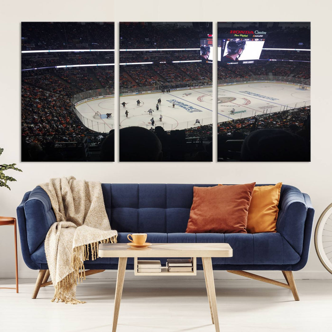 Honda Center California Anaheim Ducks Hockey Stadium Wall Art Canvas Print