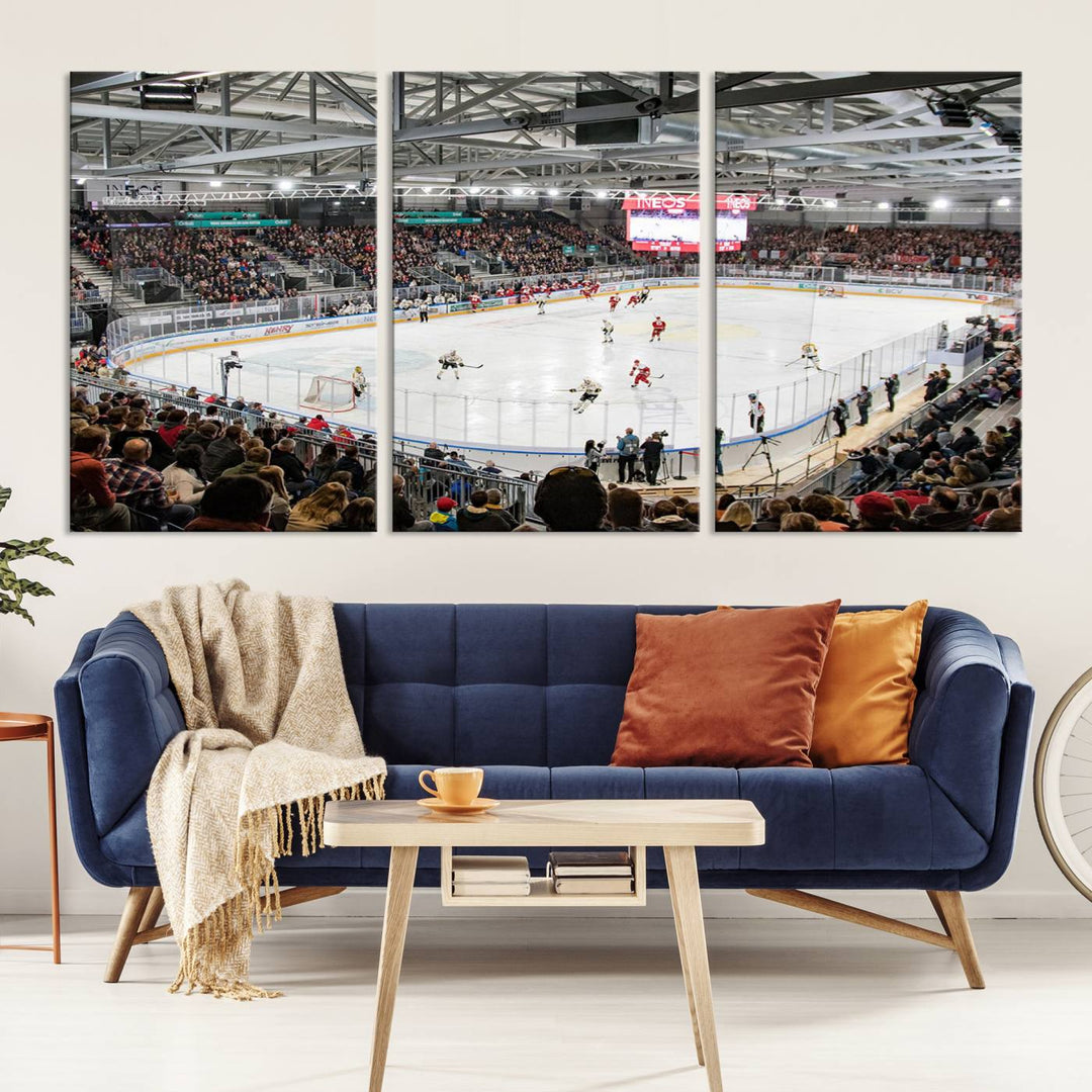 Lausanne Arena Ice Hockey Stadium Wall Art Canvas Print