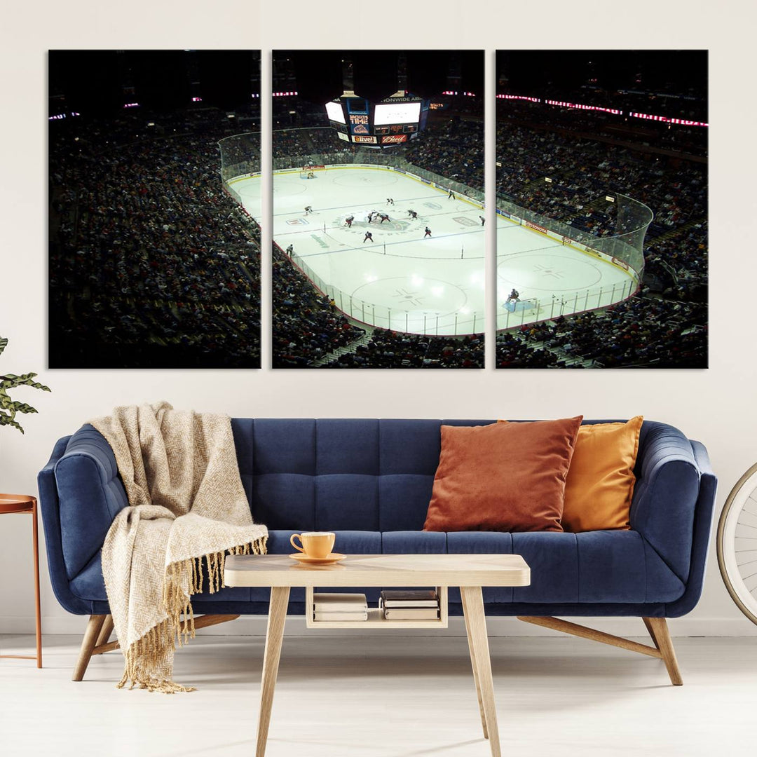 Nationwide Arena Ohio Columbus Blue Jackets Hockey Stadium Wall Art Canvas Print