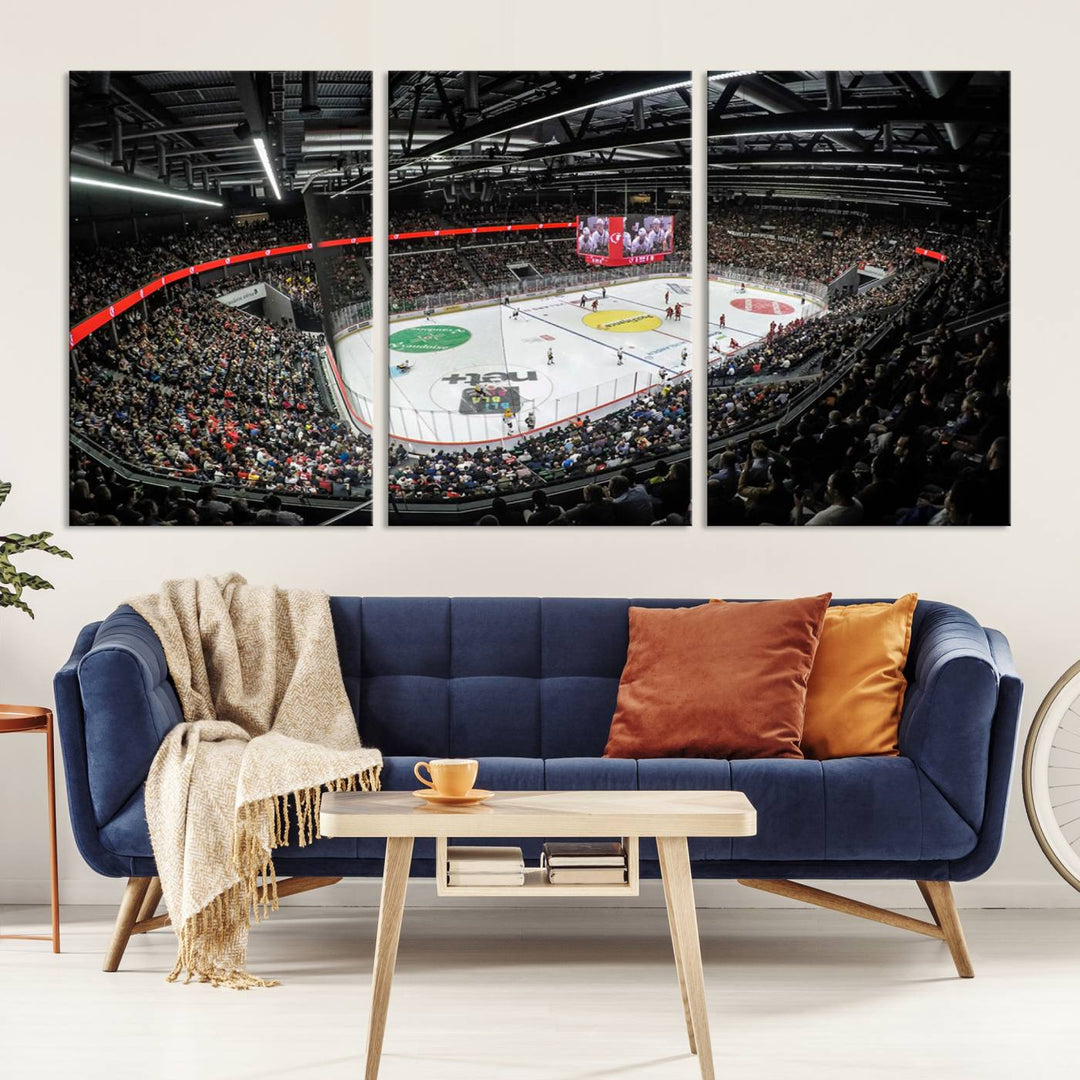 Vaudoise Lausanne Ice Hockey Arena Stadium Wall Art Canvas Print