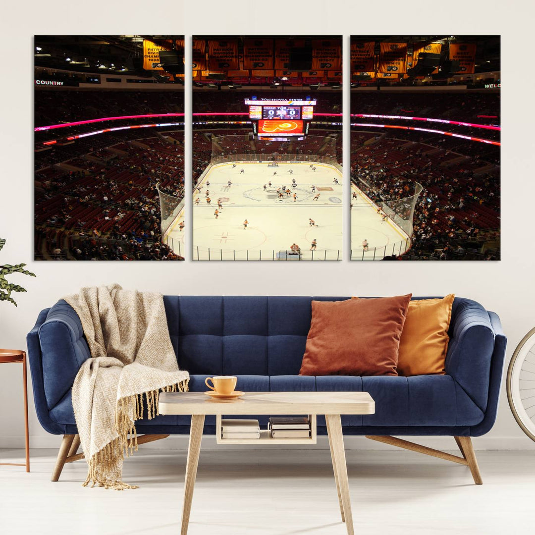 Wachovia Center Priort of Lyers Game Ice Hockey Stadium Wall Art Canvas Print