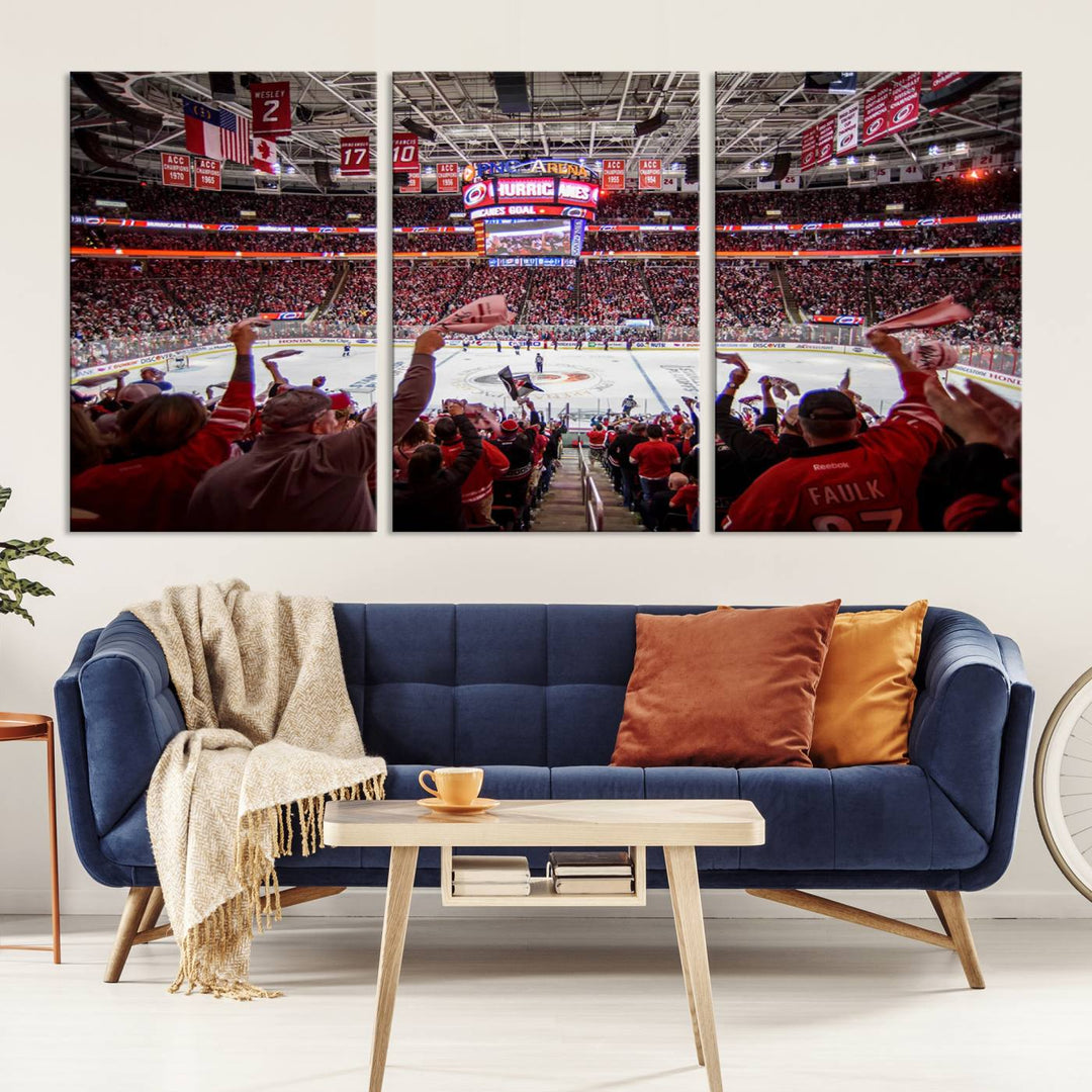 Carolina Hurricanes Ice Hockey Stadium Wall Art Canvas Print