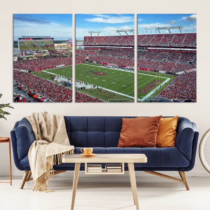 Florida Tampa Raymond James Stadium Wall Art Canvas Print - NFL Football Stadium Print