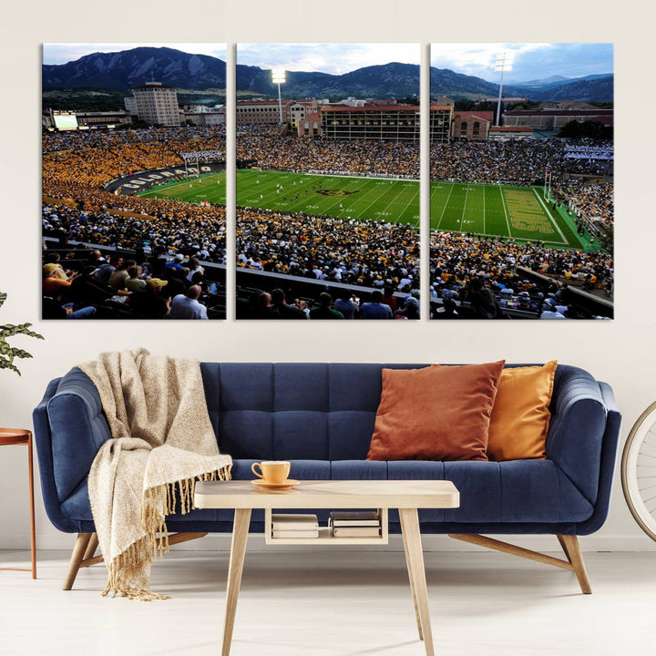 Colorado Buffaloes Football Team Print - Boulder Folsom Field Stadium Wall Art Canvas Print