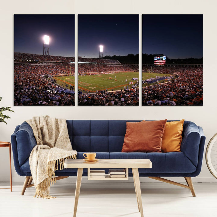 Virginia Cavaliers Football Team Print - Charlottesville Scott Stadium Wall Art Canvas Print