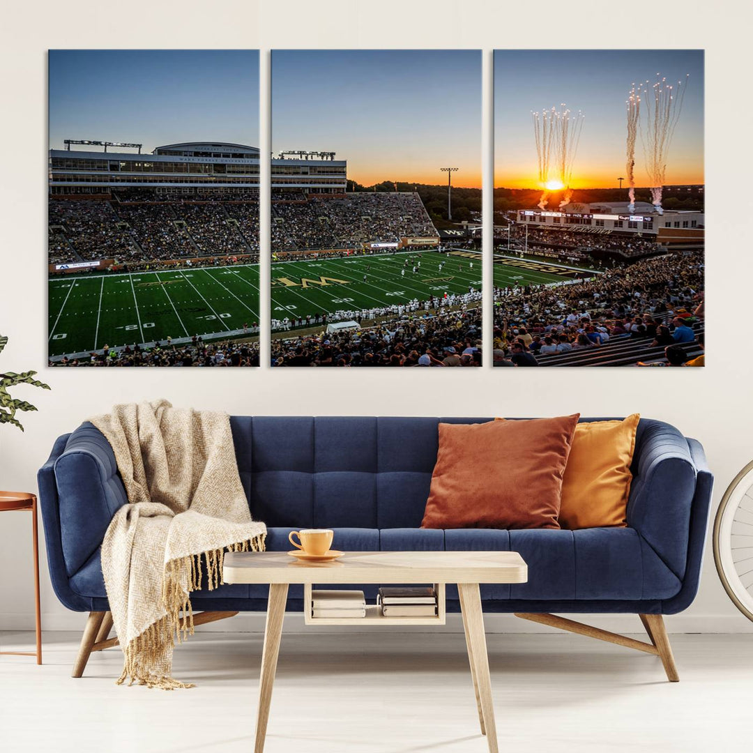 Demon Deacons Football Team Print - Winston-Salem Allegacy Federal Credit Union Stadium Wall Art Canvas Print