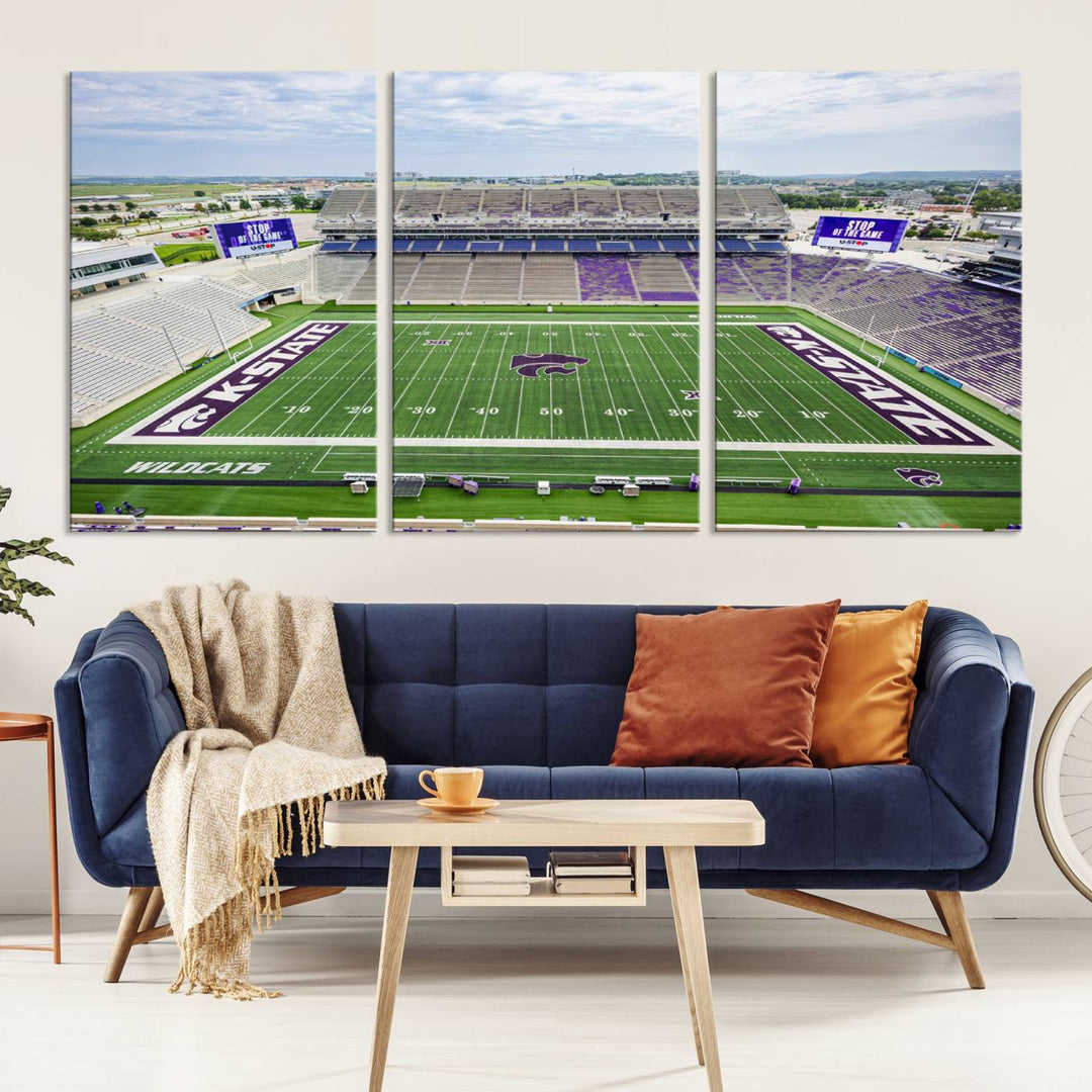 KState Wildcats Football Team Print - Manhattan Bill Snyder Family Football Stadium Wall Art Canvas Print