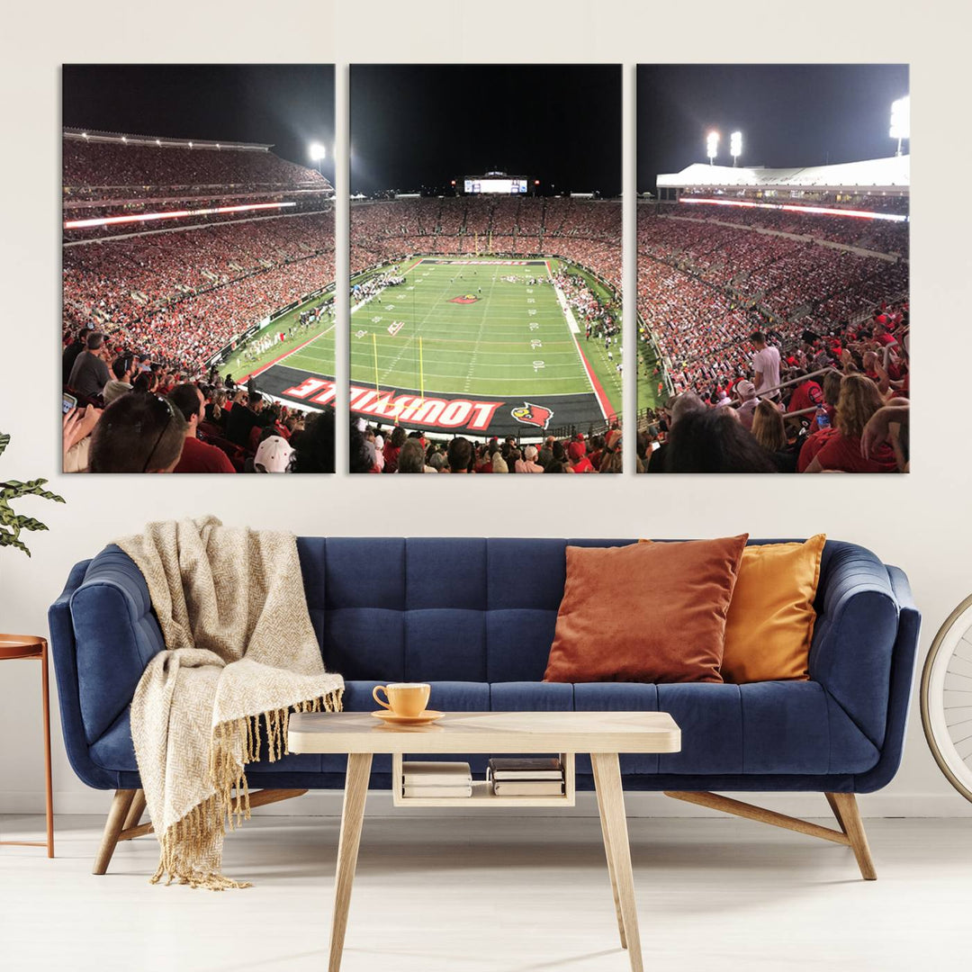 University of Louisville Cardinals Football Team Print - Louisville Cardinal Stadium Wall Art Canvas Print