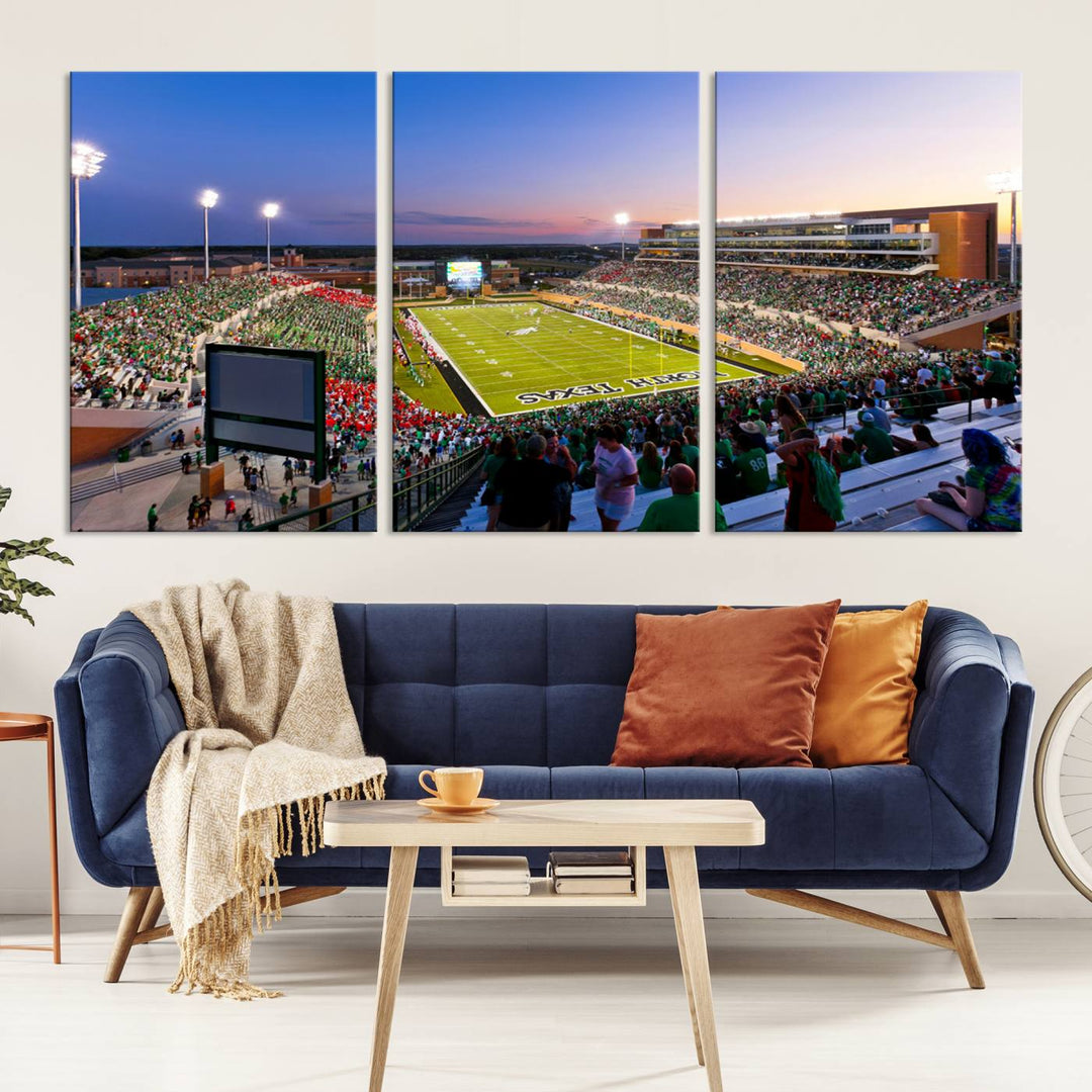 University of North Texas Mean Green Football Team Print - Denton DATCU Stadium Wall Art Canvas Print