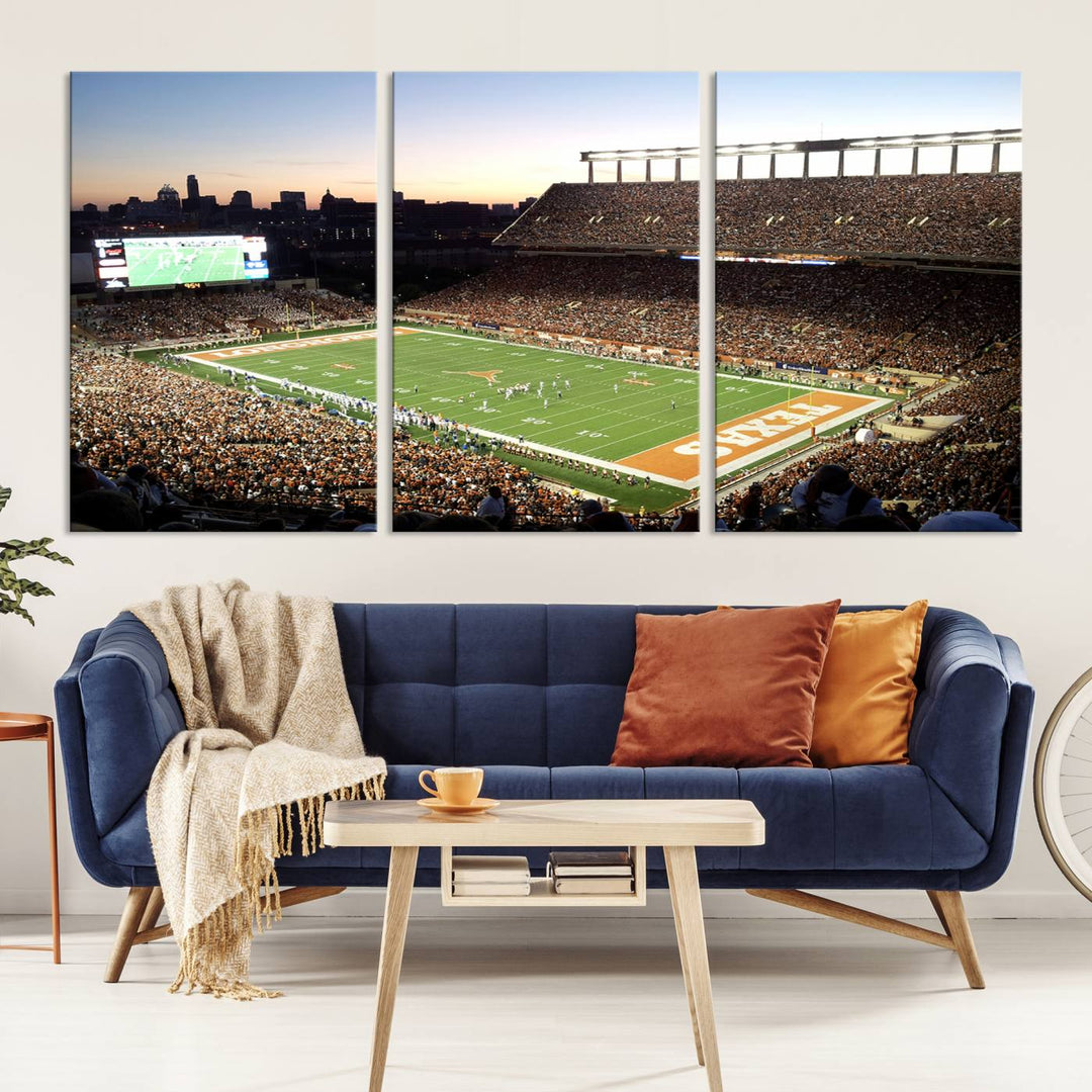 Darrell K Royal-Texas Memorial Stadium Canvas Wall Art - Texas Longhorns Football Match