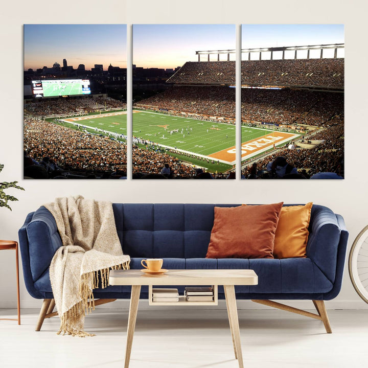 Darrell K Royal-Texas Memorial Stadium Canvas Wall Art - Texas Longhorns Football Match