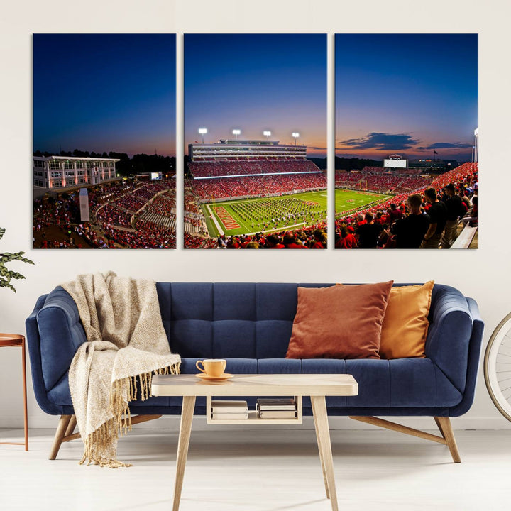 Wolfpack Football Team Print - Raleigh Carter-Finley Stadium Wall Art Canvas Print