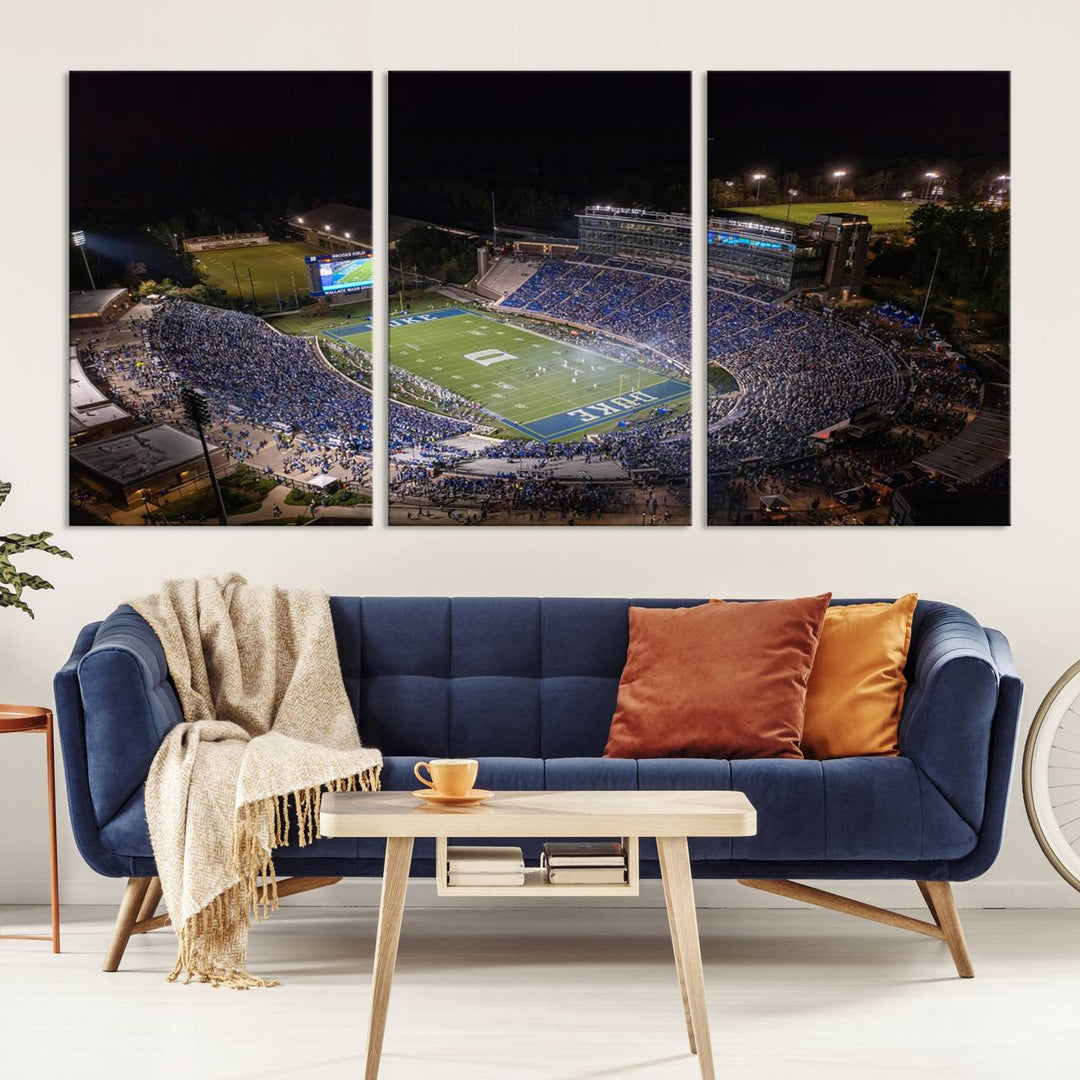 Duke University Blue Devils Football Team Print - Durham Wallace Wade Stadium Wall Art Canvas Print