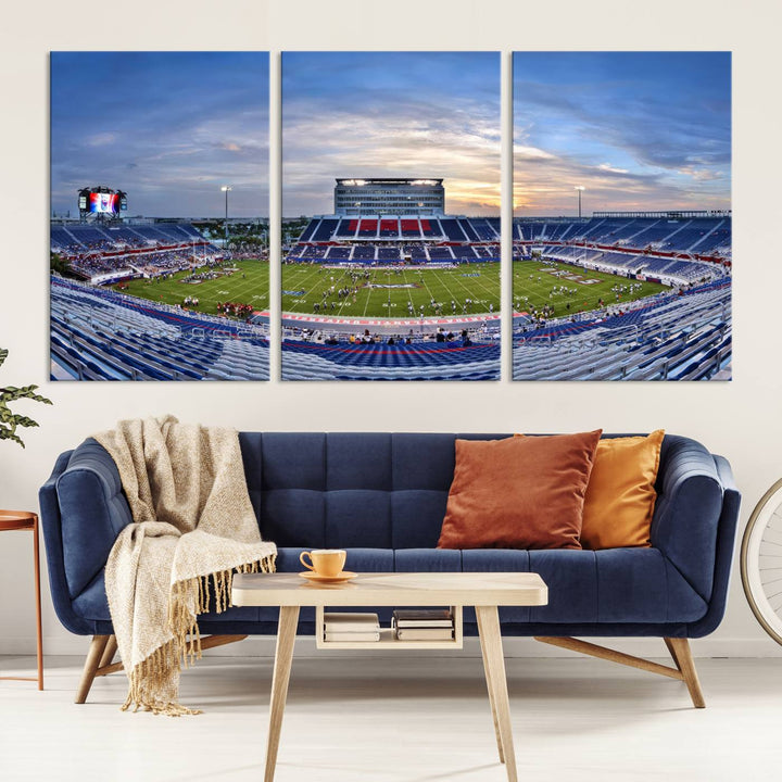 Florida Atlantic University Owls Football Team Print - Boca Raton FAU Stadium Wall Art Canvas Print