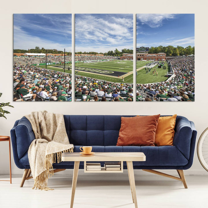 University of Charlotte 49ers Football Team Print - Charlotte Jerry Richardson Stadium Wall Art Canvas Print