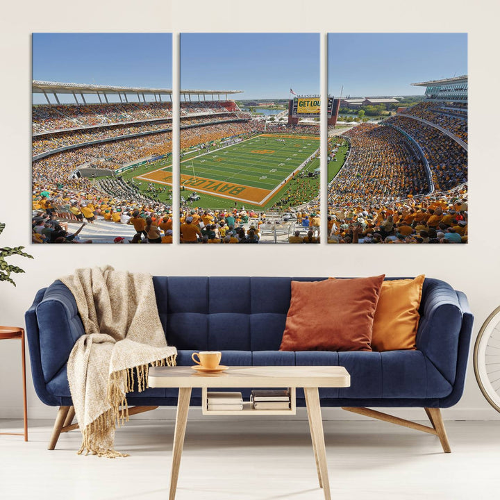 Baylor University Bears Football Team Print - Waco McLane Stadium Wall Art Canvas Print