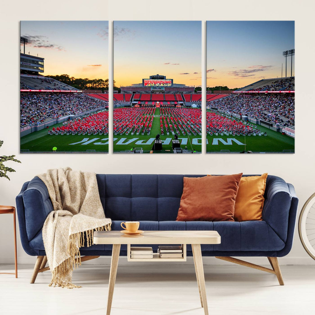 NC State Wolfpack Football Team Print - Raleigh Carter-Finley Stadium Wall Art Canvas Print