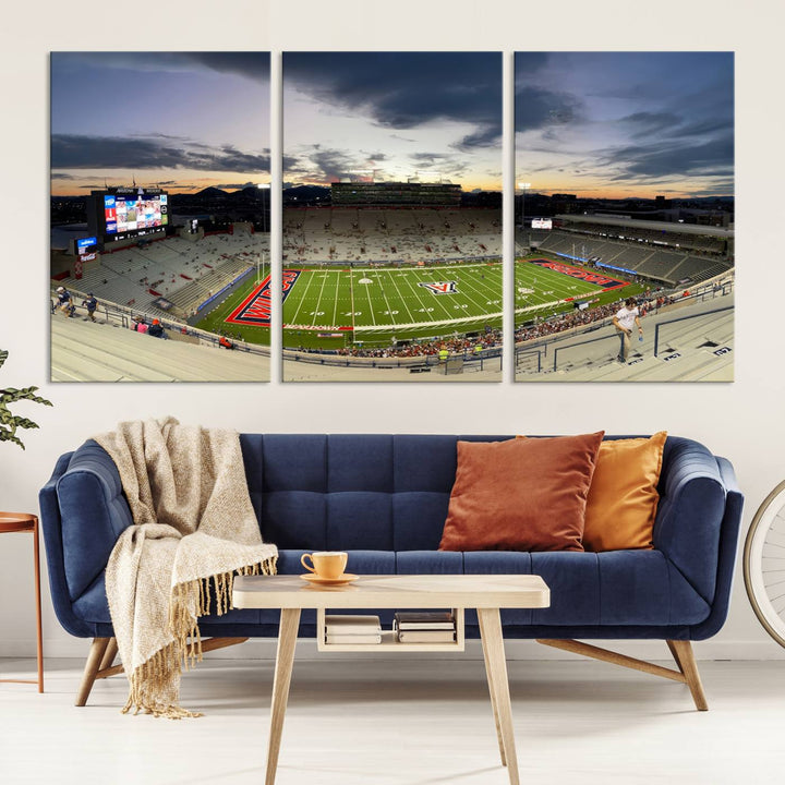 Arizona Wildcats Football Team Print - Tucson Arizona Stadium Wall Art Canvas Print