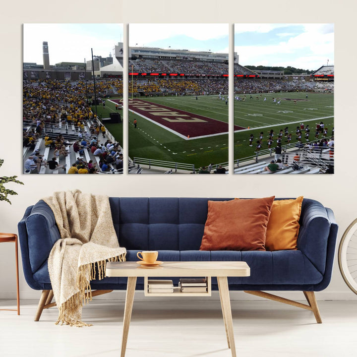 Boston College Eagles Football Team Print - Boston Alumni Stadium Wall Art Canvas Print